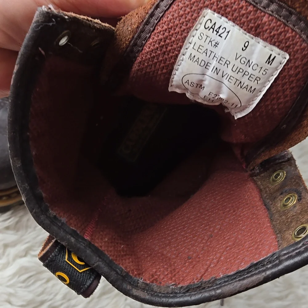 Carolina 8" Elm Waterproof Leather Logger WorkBoots US 9M EH Rated - Picture 5 of 10